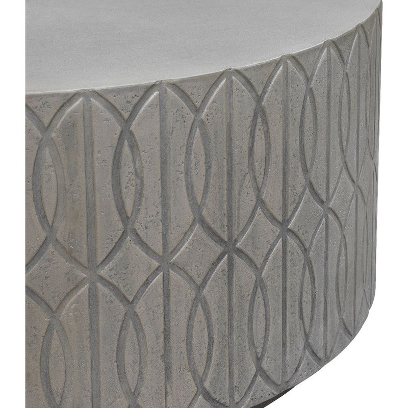 Trellis Concrete Round Outdoor Coffee Table - LOOMLAN - Sunset West - Outdoor Coffee Tables