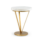 Trifold White Marble Top Round Side Table - LOOMLAN - Chelsea House - Side Tables