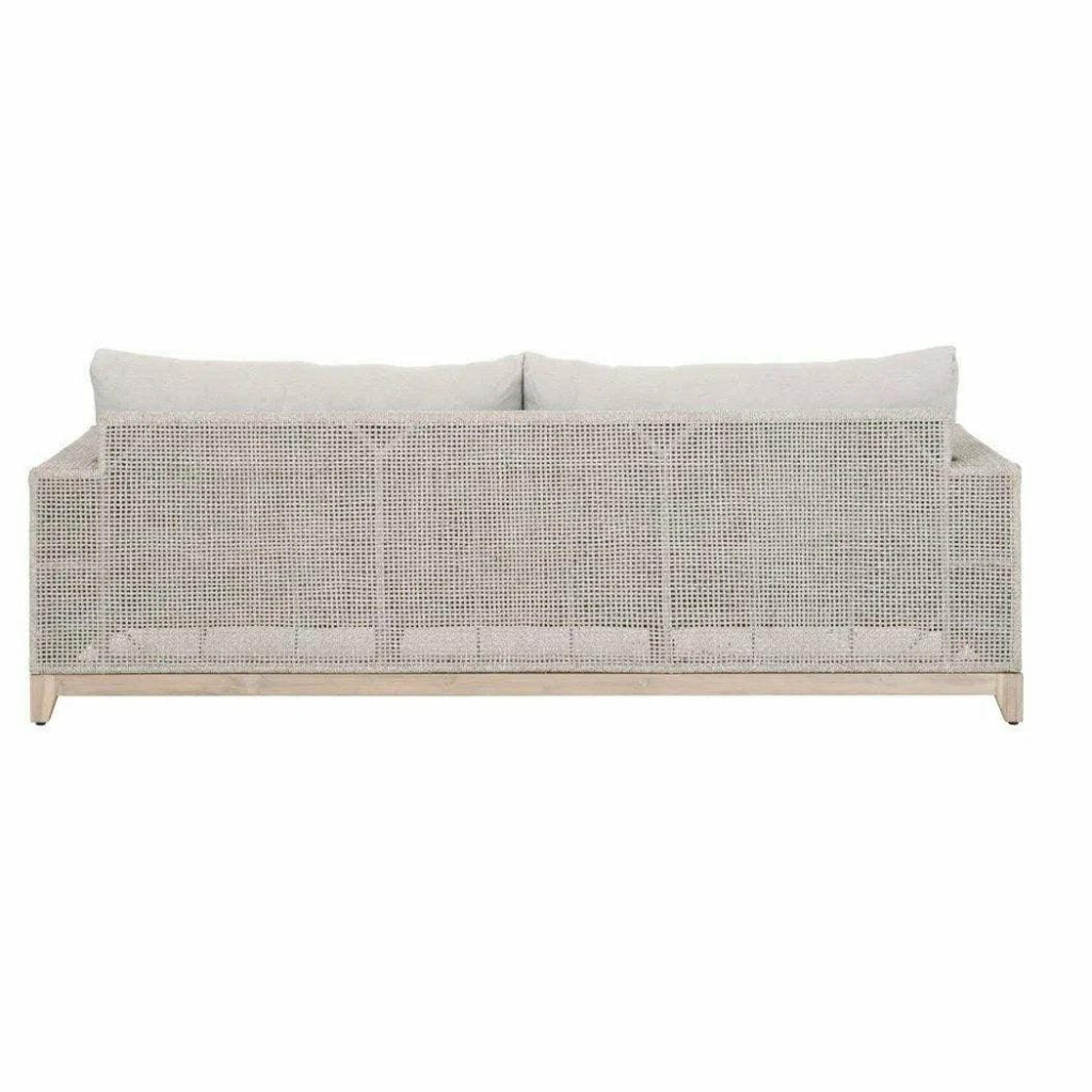 Tropez Outdoor 90" Sofa Taupe Rope Pumice Gray Teak - LOOMLAN - Essentials For Living - Outdoor Sofas & Loveseats