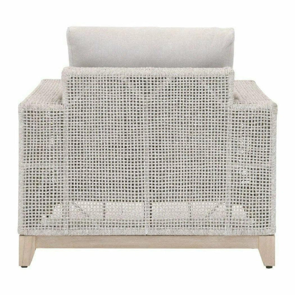 Tropez Outdoor Lounge Chair Taupe White Rope - LOOMLAN - Essentials For Living - Outdoor Lounge Chairs