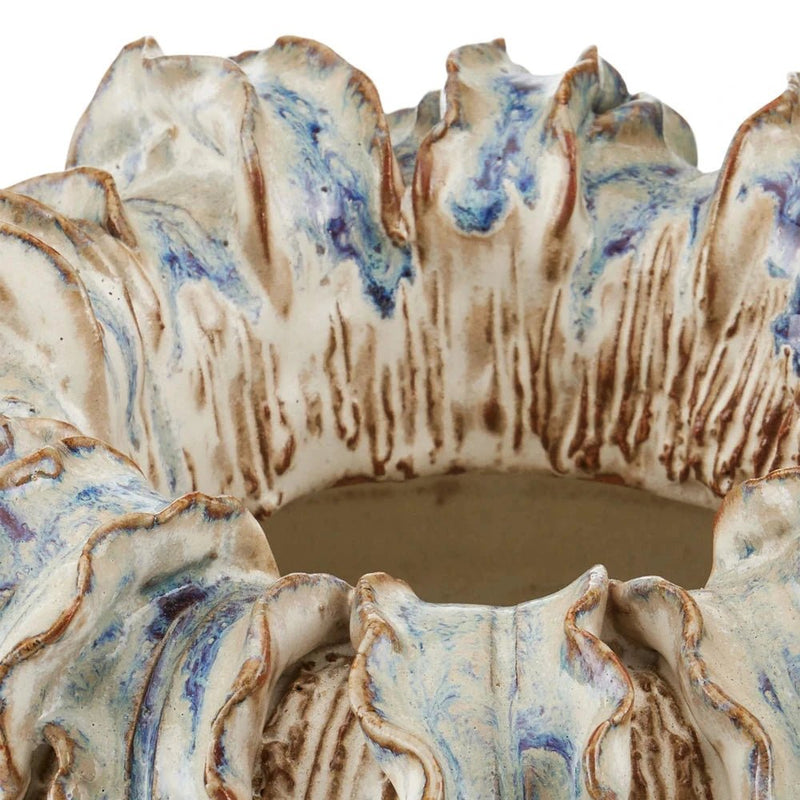 Tropical Crown Textured Finish Ceramic Vase - LOOMLAN - Currey & Co - Vases & Jars