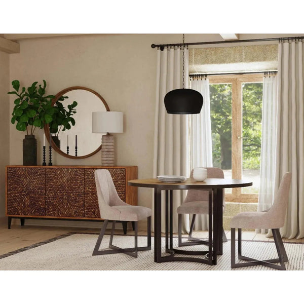 TruccoBlack Round Dining Table - LOOMLAN - Bassett Mirror - Dining Tables