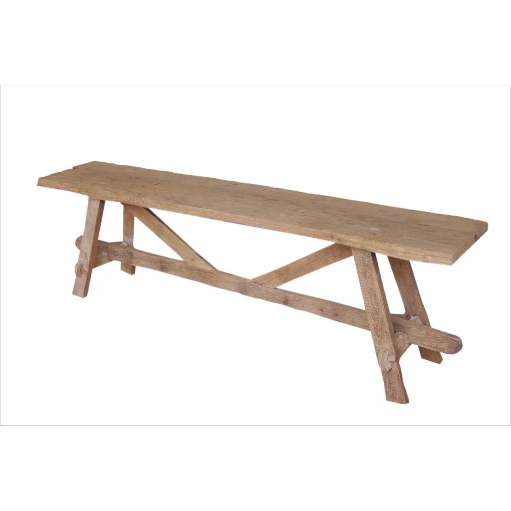 Tucker Natural Wooden Outdoor Bench - LOOMLAN - Artesia - Dining Benches