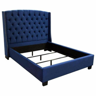 Tufted Royal Blue Velvet Bed Frame - LOOMLAN - Diamond Sofa - Beds