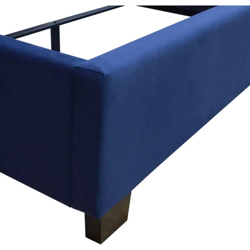 Tufted Royal Blue Velvet Bed Frame - LOOMLAN - Diamond Sofa - Beds