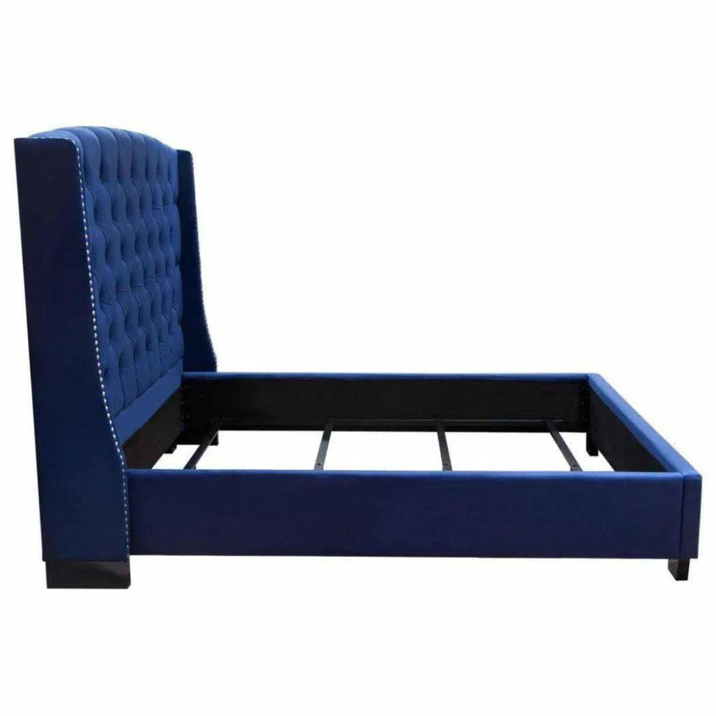 Tufted Royal Blue Velvet Bed Frame - LOOMLAN - Diamond Sofa - Beds