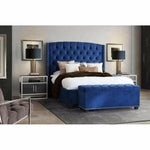 Tufted Royal Blue Velvet Bed Frame - LOOMLAN - Diamond Sofa - Beds