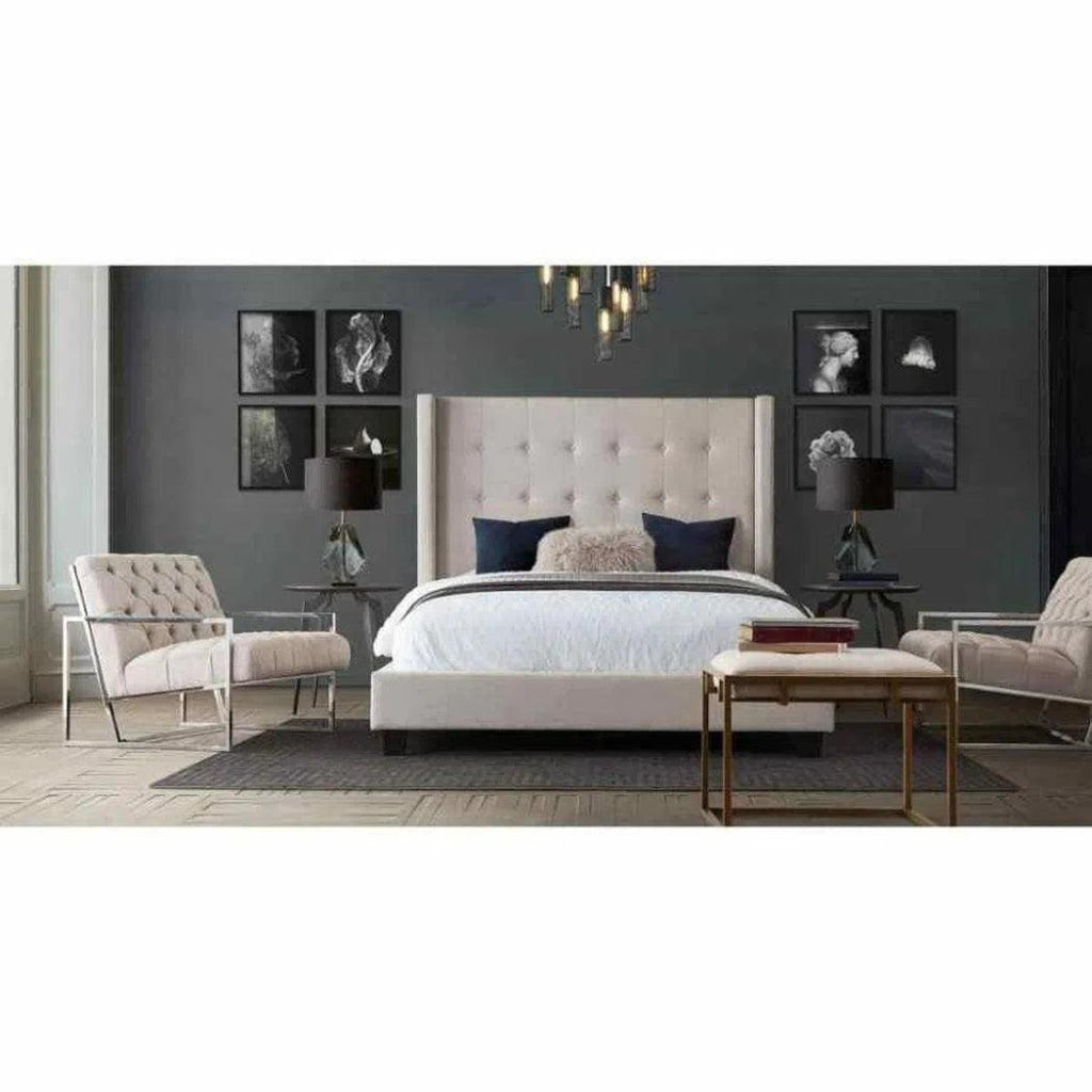 Tufted Wingback Low Profile Bed Frame - LOOMLAN - Diamond Sofa - Beds