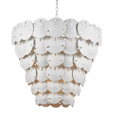 Tulum 8 - Light Extra White Chandelier - LOOMLAN - Currey & Co - Chandeliers