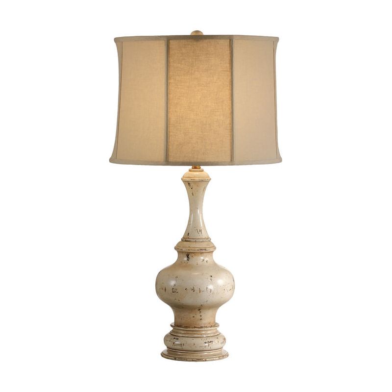 Turned Urn Old White Painted Table Lamp - LOOMLAN - Wildwood - Table Lamps