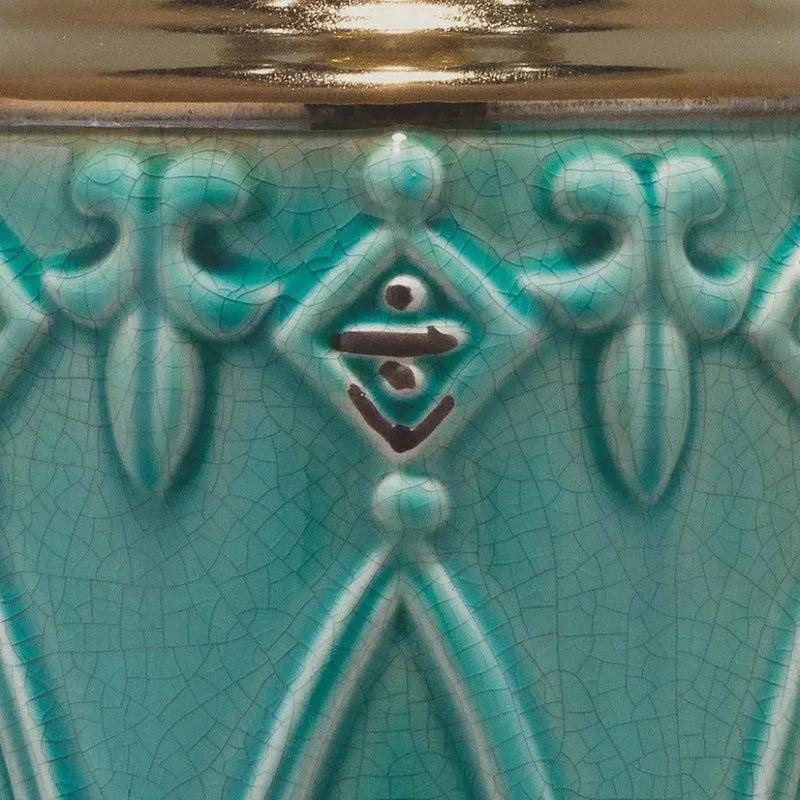 Turquoise Ceramic Tabitha Table Lamp - LOOMLAN - Jamie Young - Table Lamps