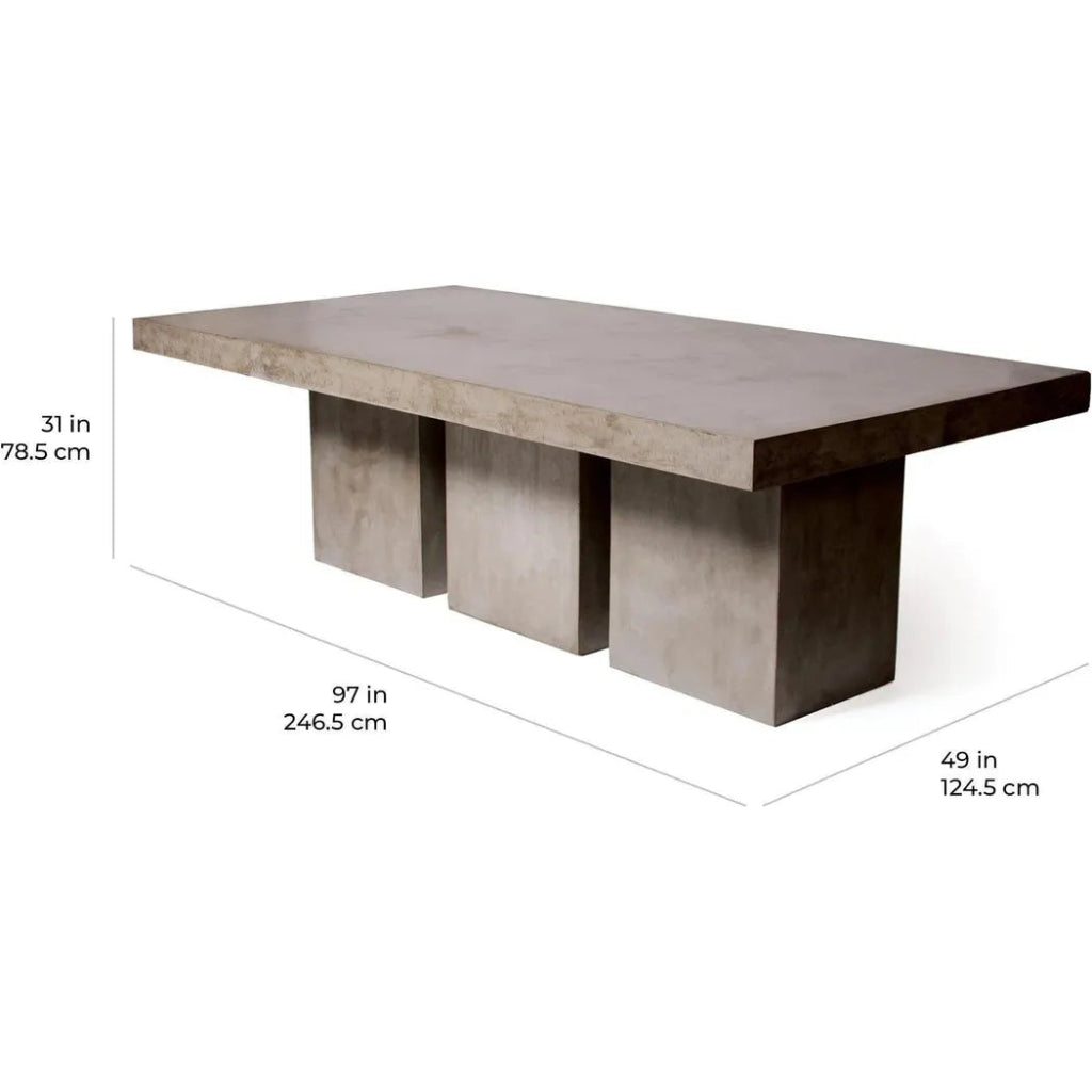 Tuscan Dining Table - Slate Grey Outdoor Dining Table - LOOMLAN - Seasonal Living - Outdoor Dining Tables