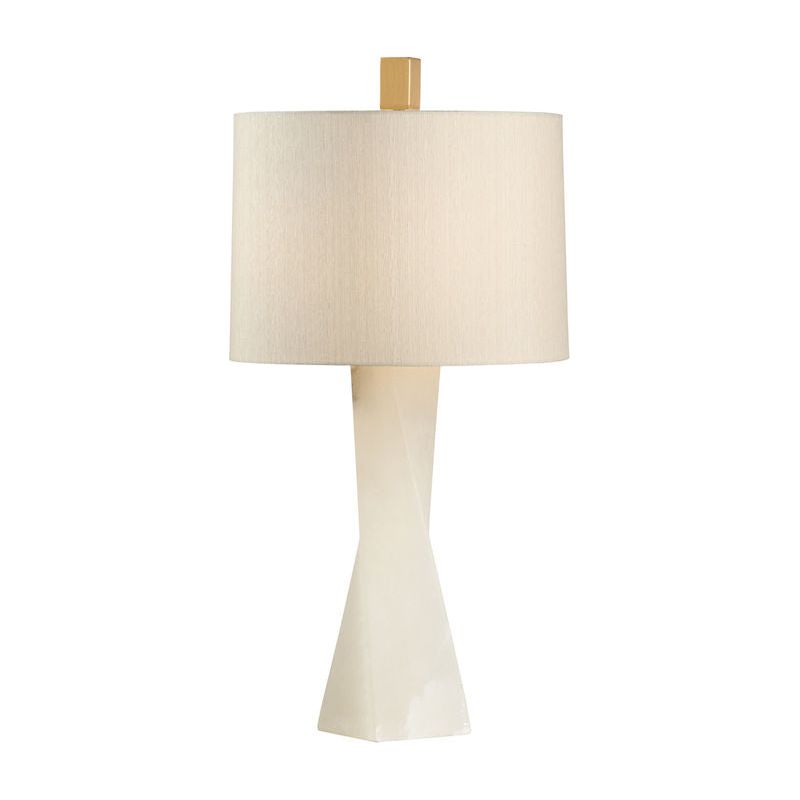 Twist And Shout Alabaster Tower Design Table Lamp - LOOMLAN - Wildwood - Table Lamps