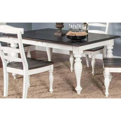 Two Tone White Extendable Dining Table - LOOMLAN - Sunny D - Dining Tables