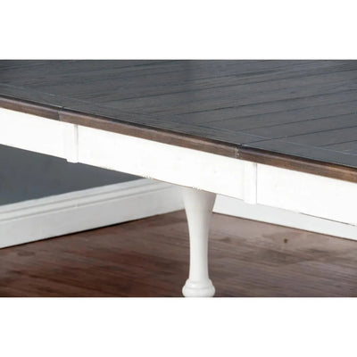 Two Tone White Extendable Dining Table - LOOMLAN - Sunny D - Dining Tables