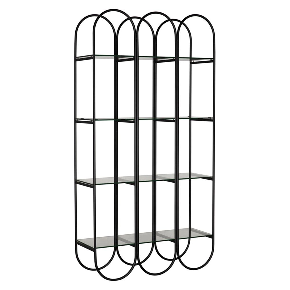 Ulla Industrial Steel Black Bookcase - LOOMLAN - Bookcases