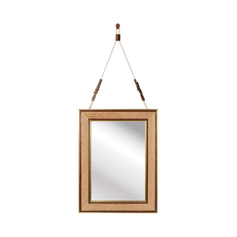 Under The Canvas Cane Warpped Wall Mirror - LOOMLAN - Wildwood - Wall Mirrors