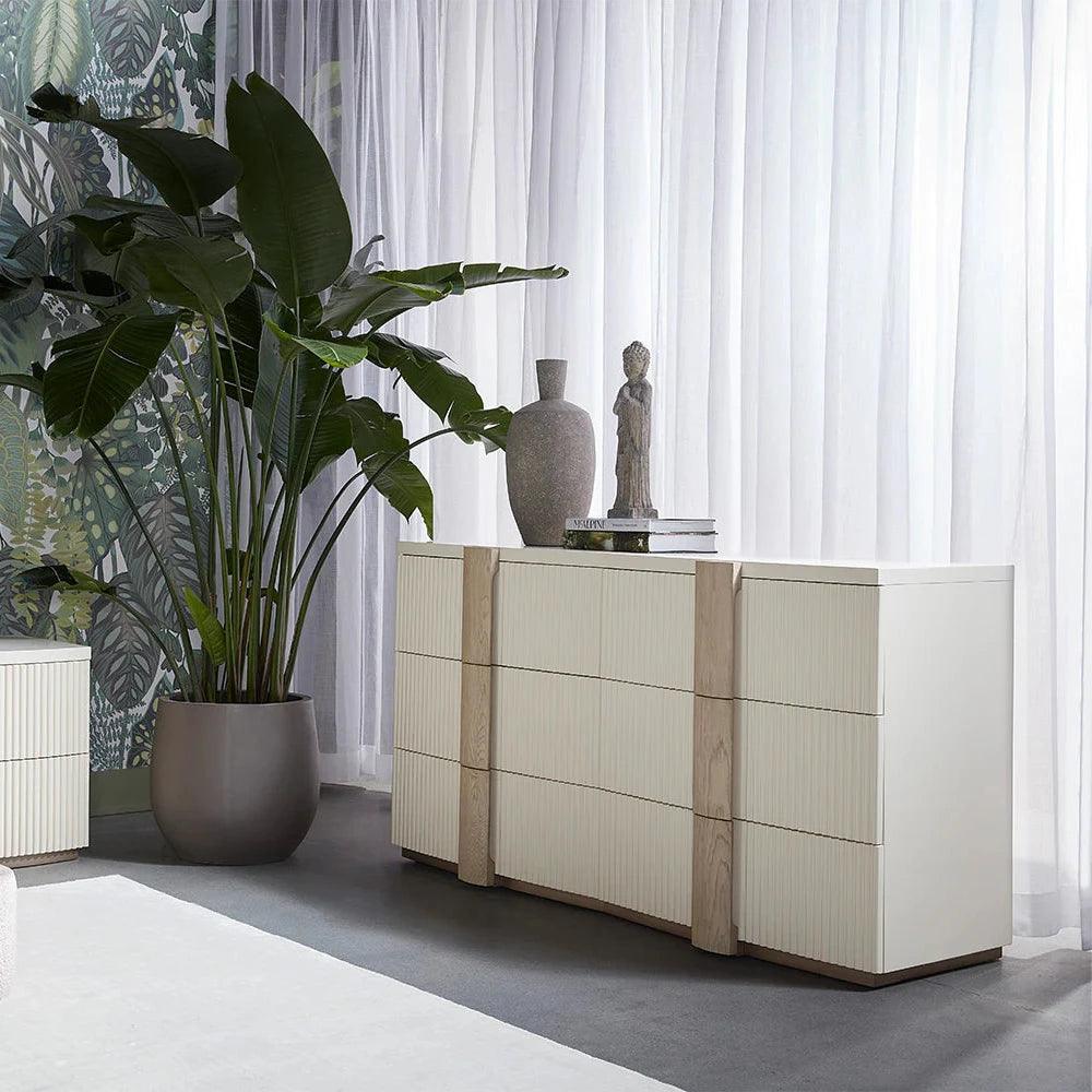 Venetta Dresser Soft Closing Drawers & Cream - LOOMLAN - SUNPAN - Dressers