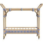 Ventana Rattan Blue Bar Cart - LOOMLAN - Bassett Mirror - Home Bar Carts