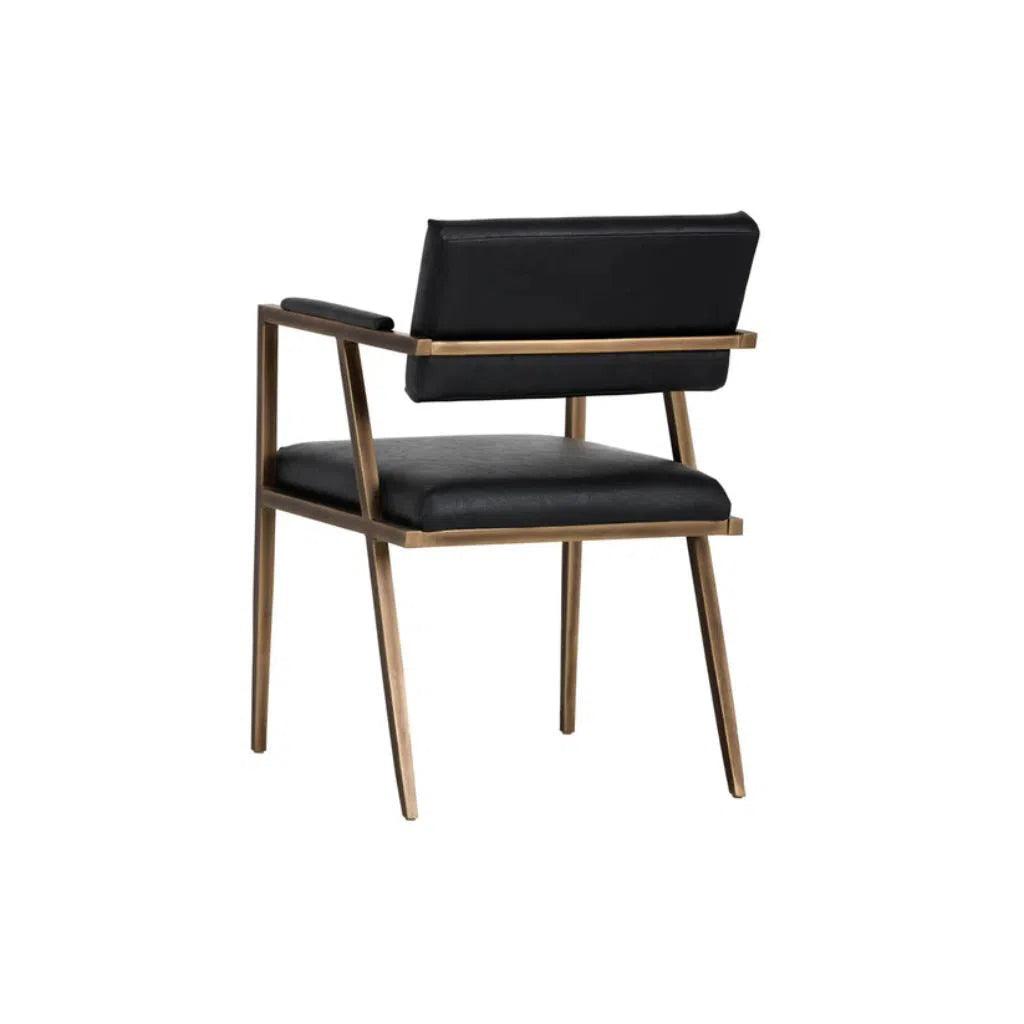 Ventouz Leather Transitional Dining Armchair - LOOMLAN - SUNPAN - Dining Chairs