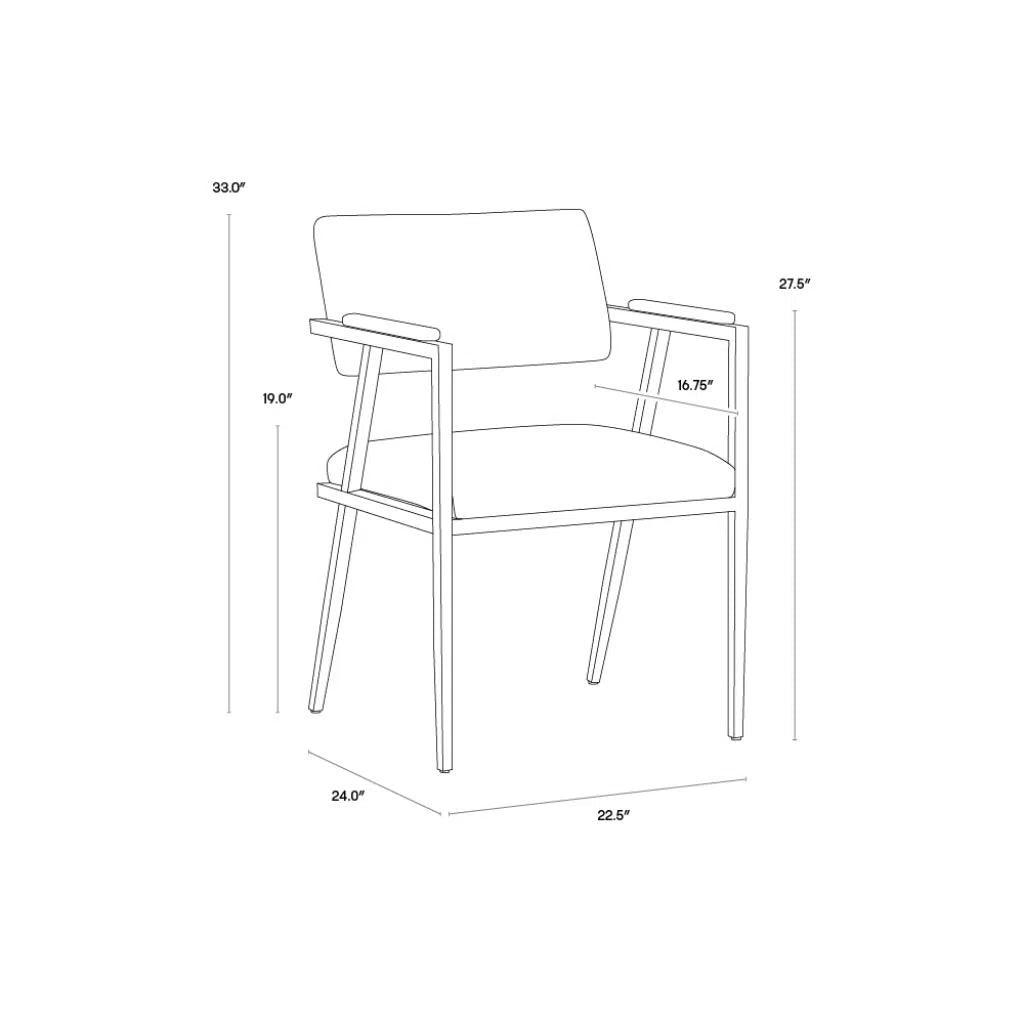 Ventouz Leather Transitional Dining Armchair - LOOMLAN - SUNPAN - Dining Chairs