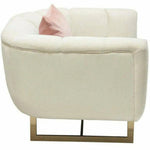 Venus Cream Velvet Barrel Club Chair With Toss Pillow - LOOMLAN - Diamond Sofa - Club Chairs