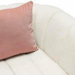 Venus Cream Velvet Sofa With Pink Throw Pillows - LOOMLAN - Diamond Sofa - Sofas & Loveseats