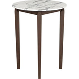 Vernon White Stone and Wood Round Bar Table - LOOMLAN - Zuo Modern - Bar Tables