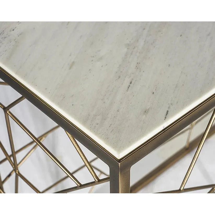 Vero Console Table Marble Top & Bronze Base - LOOMLAN - SUNPAN - Console Tables