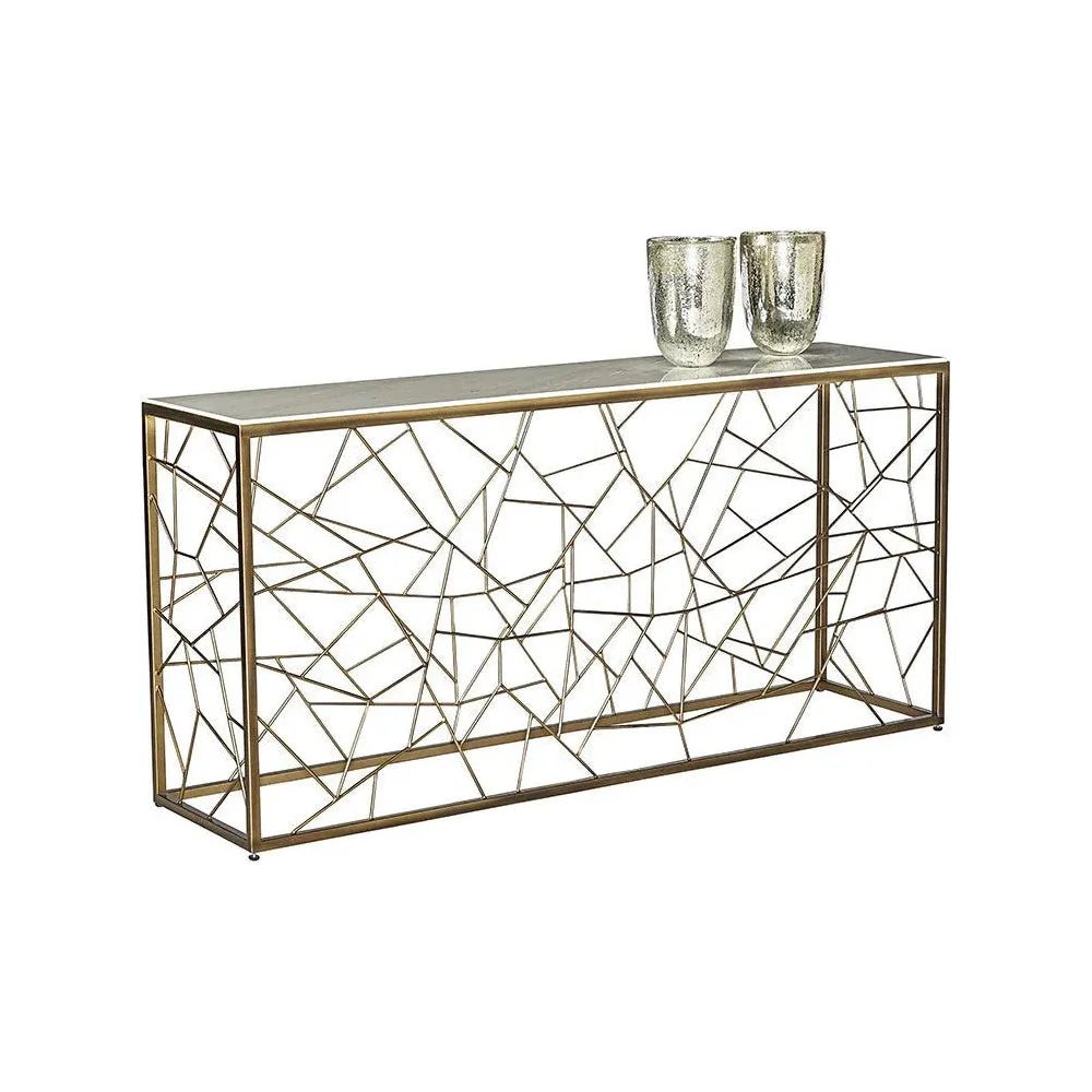 Vero Console Table Marble Top & Bronze Base - LOOMLAN - SUNPAN - Console Tables