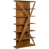 Vetra Teak Wood Bookcase - LOOMLAN - Noir - Bookcases
