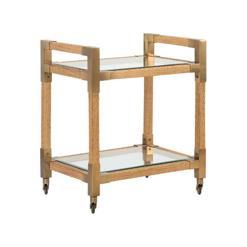 Vieux Carre Glass Top Bar Cart - LOOMLAN - Wildwood - Home Bar Carts