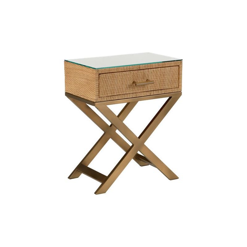 Vieux Carre Metalic Gold Based End Table - LOOMLAN - Wildwood - Side Tables