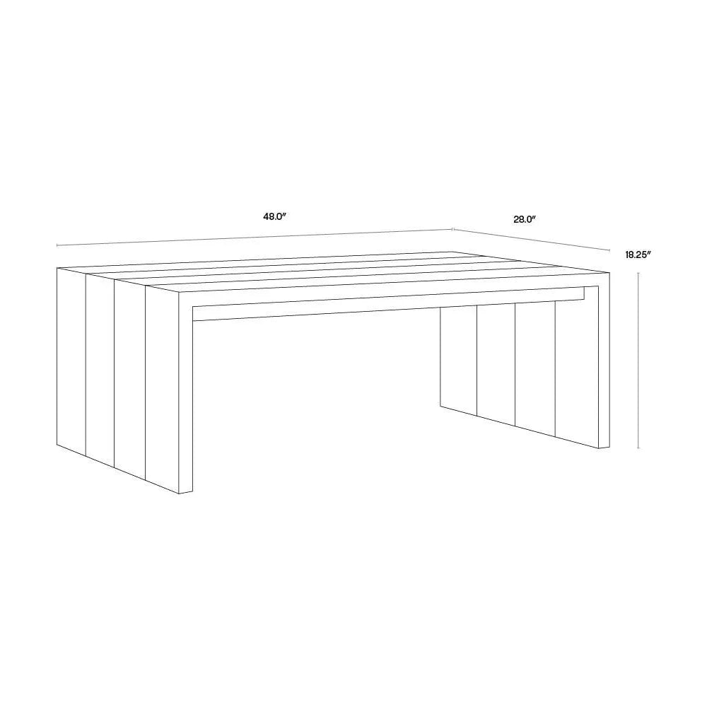 Viga Wooden Outdoor Rectangular Coffee Table - LOOMLAN - SUNPAN - Outdoor Coffee Tables