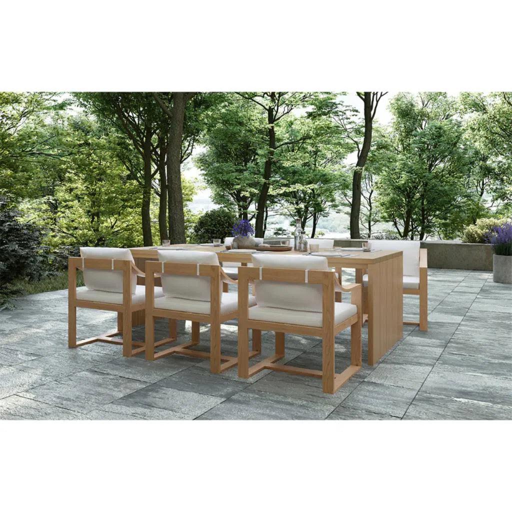 Viga Wooden Outdoor Rectangular Dining Table - LOOMLAN - SUNPAN - Outdoor Dining Tables