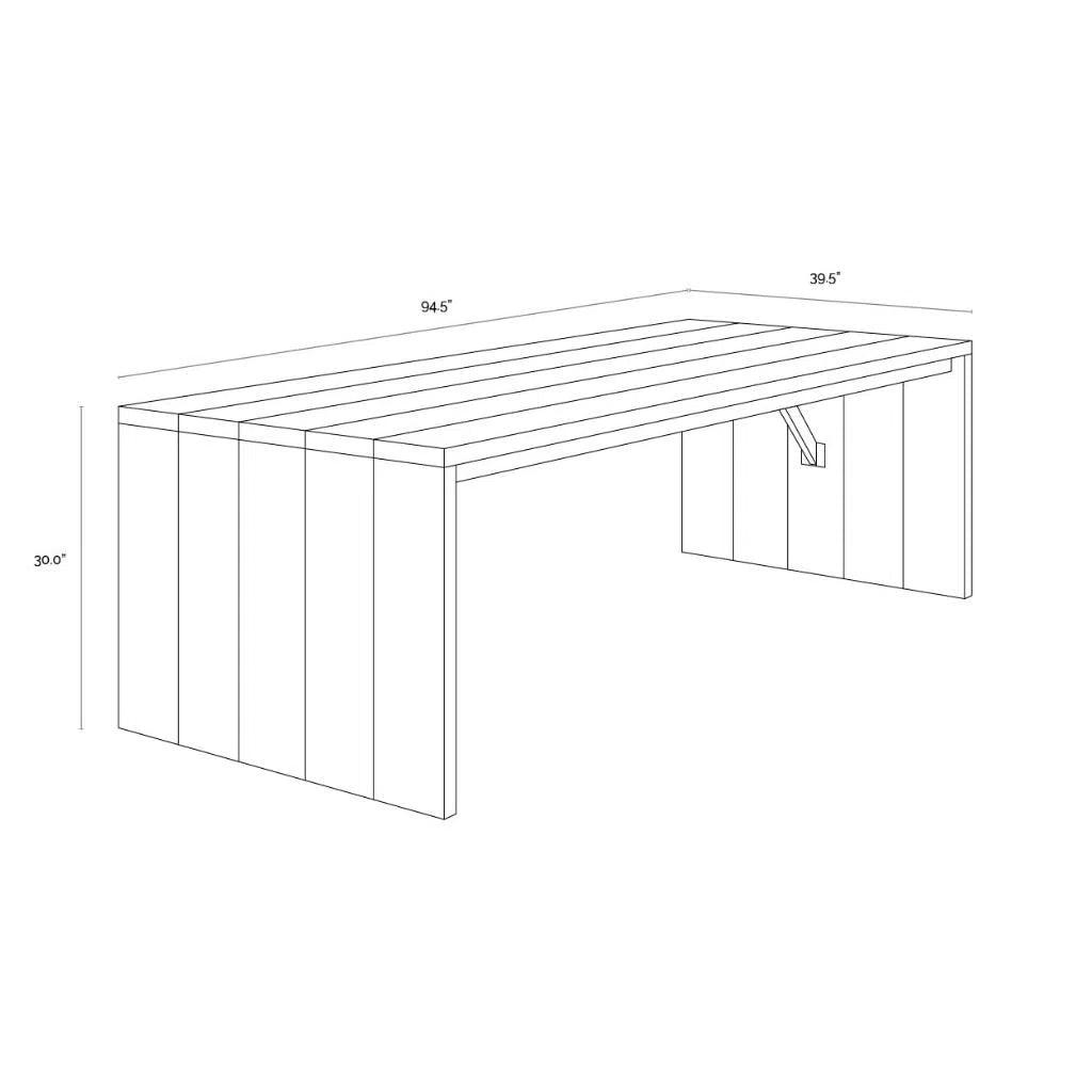 Viga Wooden Outdoor Rectangular Dining Table - LOOMLAN - SUNPAN - Outdoor Dining Tables