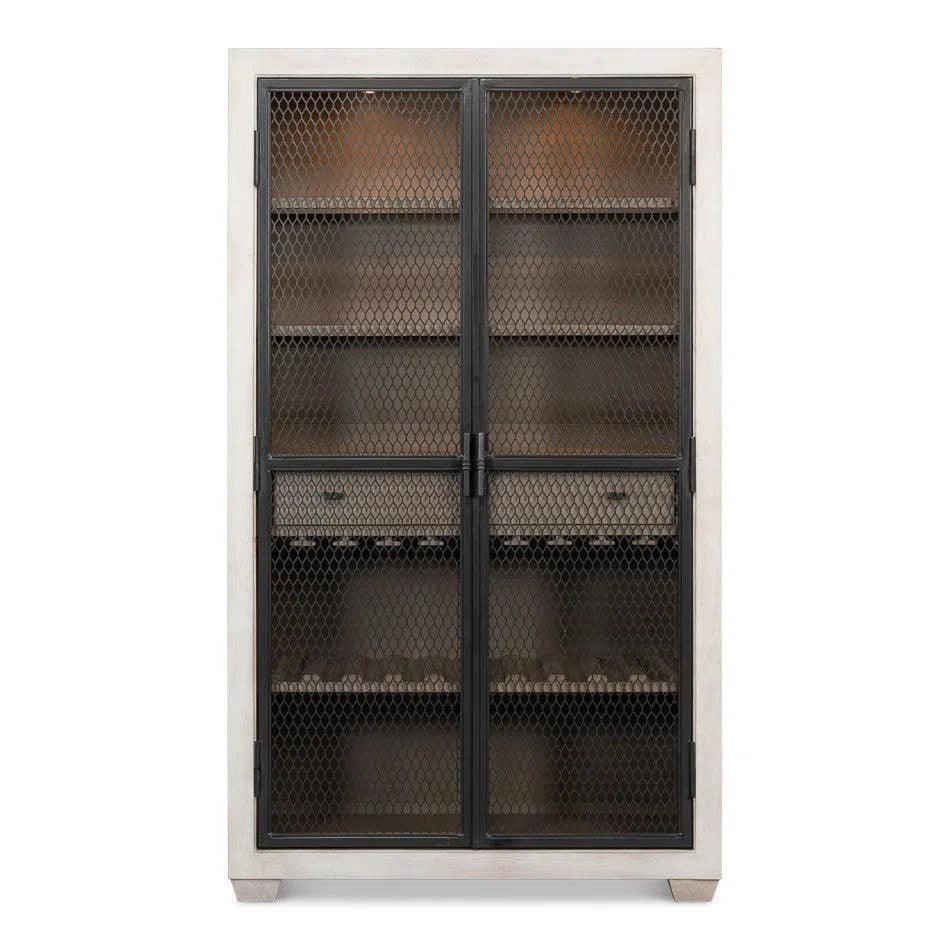 Vineyards Home Bar Cabinet Lights, Metal Doors - LOOMLAN - Sarreid - Home Bar Cabinets