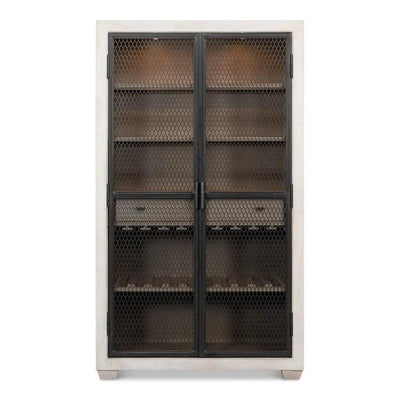 Vineyards Home Bar Cabinet Lights, Metal Doors - LOOMLAN - Sarreid - Home Bar Cabinets