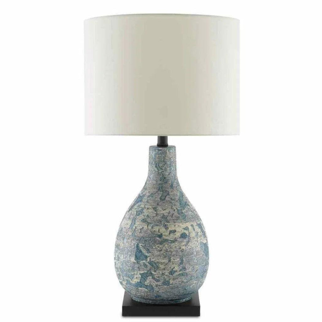 Vintage Blue Ostracon Table Lamp - LOOMLAN - Currey & Co - Table Lamps