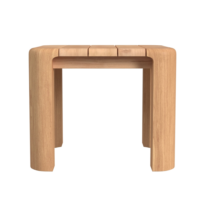 Natural Teak Rectangular Outdoor End Table