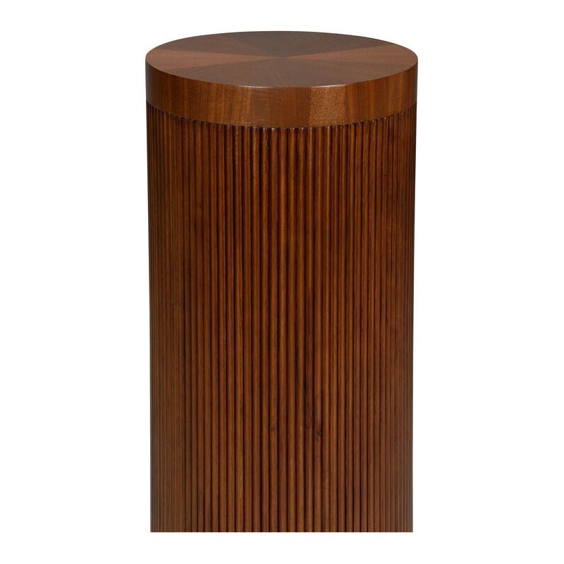 Wallace Transitional Reeded Design Wooden Pedestal - LOOMLAN - Wildwood - Side Tables