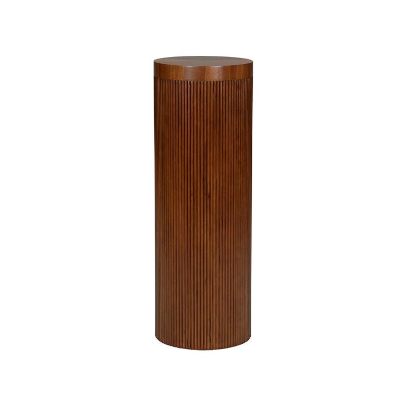 Wallace Transitional Reeded Design Wooden Pedestal - LOOMLAN - Wildwood - Side Tables