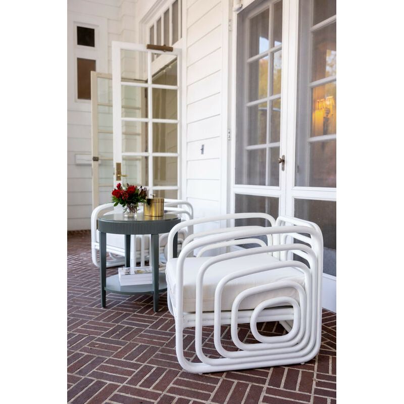 Waterfall Rattan Frame White Tub Chair - LOOMLAN - Wildwood - Club Chairs