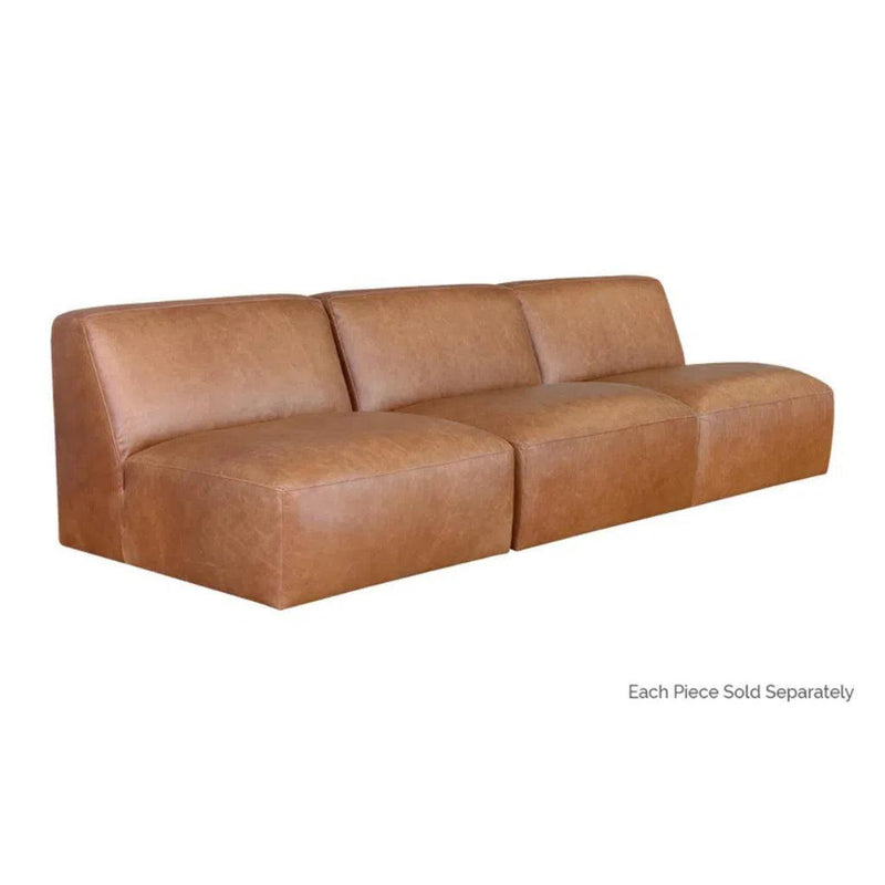 Watson Leather Modular Armless Chair - LOOMLAN - SUNPAN - Modular Sofas