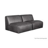 Watson Leather Modular Armless Chair - LOOMLAN - SUNPAN - Modular Sofas