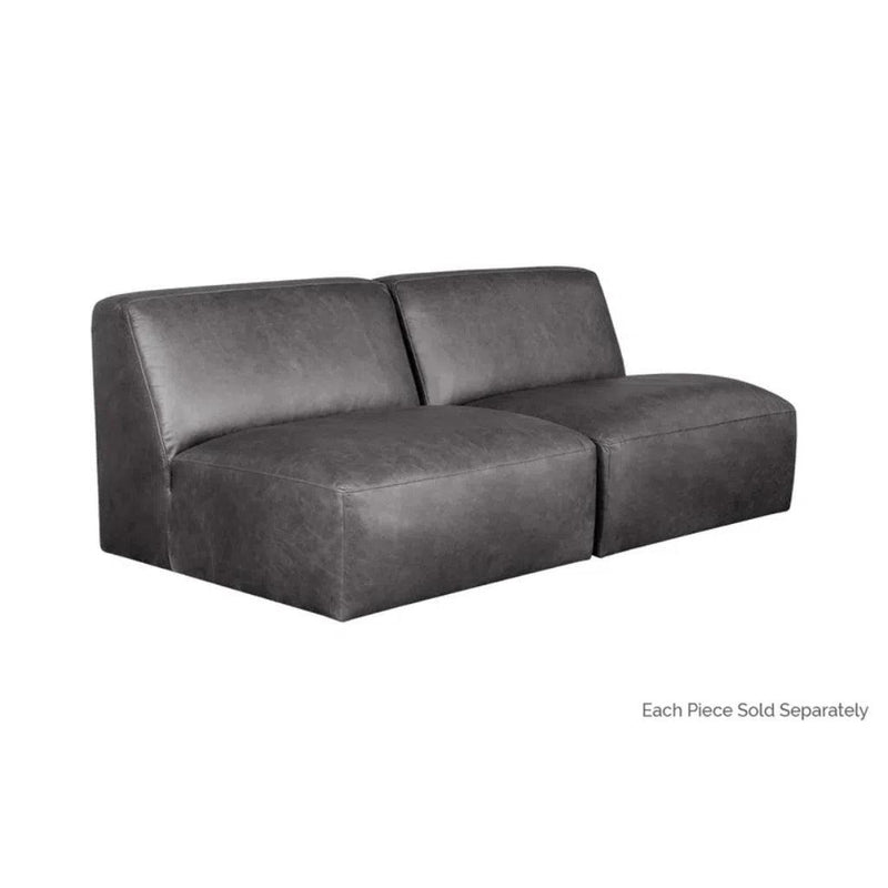 Watson Leather Modular Armless Chair - LOOMLAN - SUNPAN - Modular Sofas
