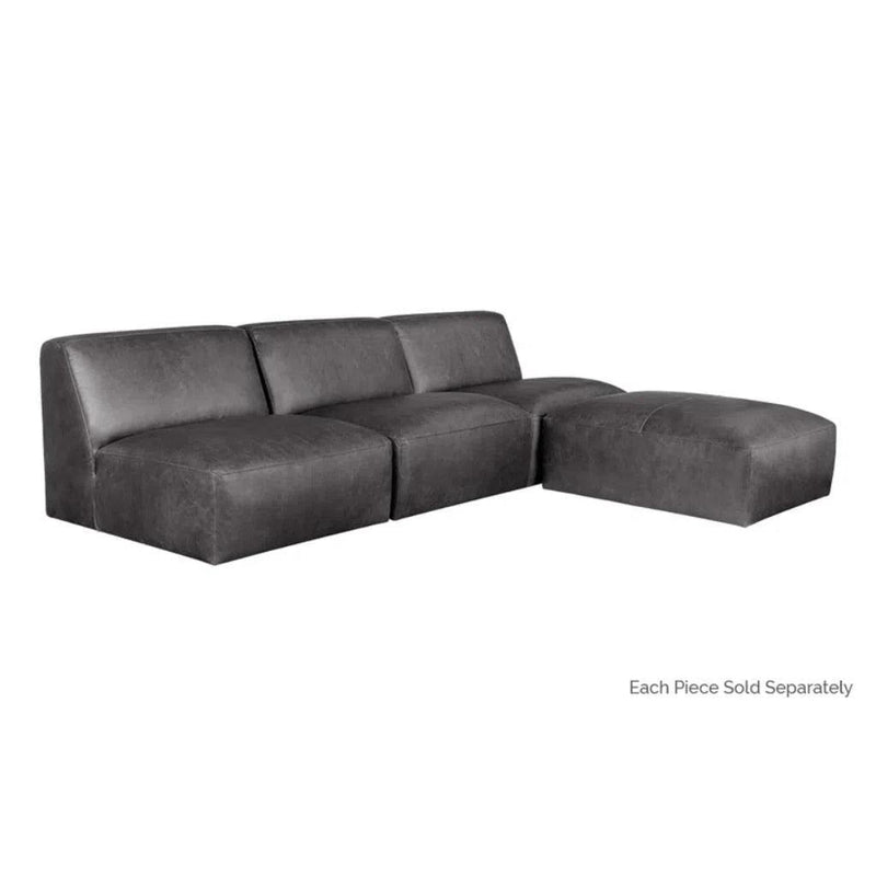 Watson Leather Modular Armless Chair - LOOMLAN - SUNPAN - Modular Sofas