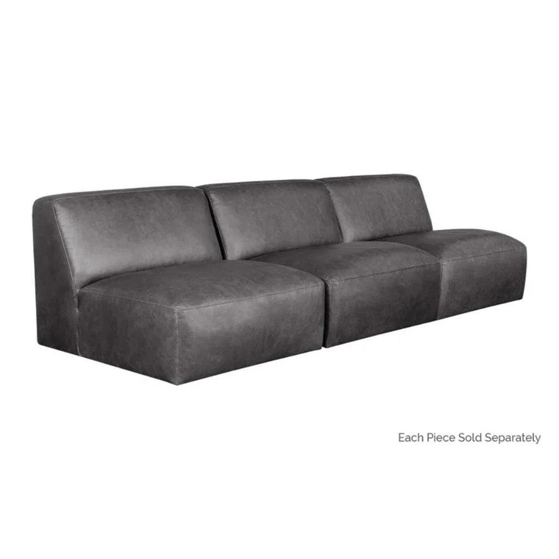 Watson Leather Modular Armless Chair - LOOMLAN - SUNPAN - Modular Sofas