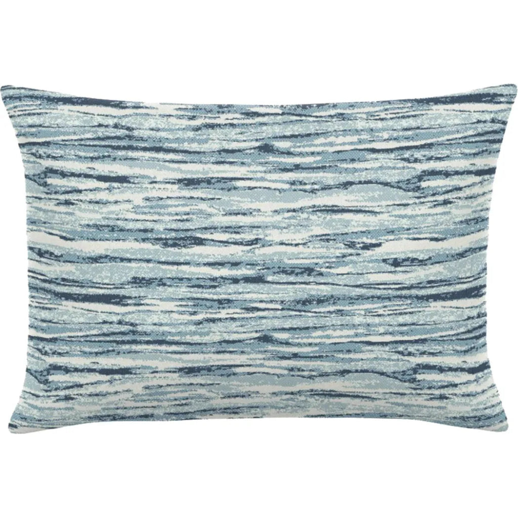 Wave Ripple Indigo Handmade Outdoor Pillow - LOOMLAN - Earnest Collection - Outdoor Pillows