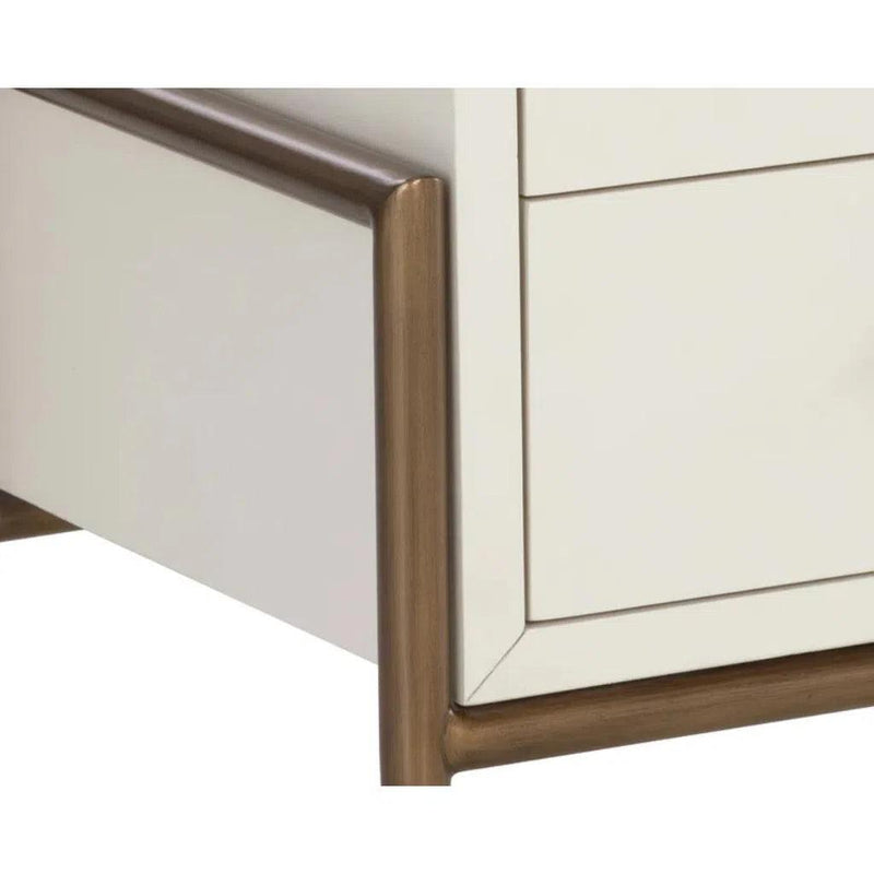 Weldrick Iron Based Wooden Nightstand - LOOMLAN - SUNPAN - Nightstands